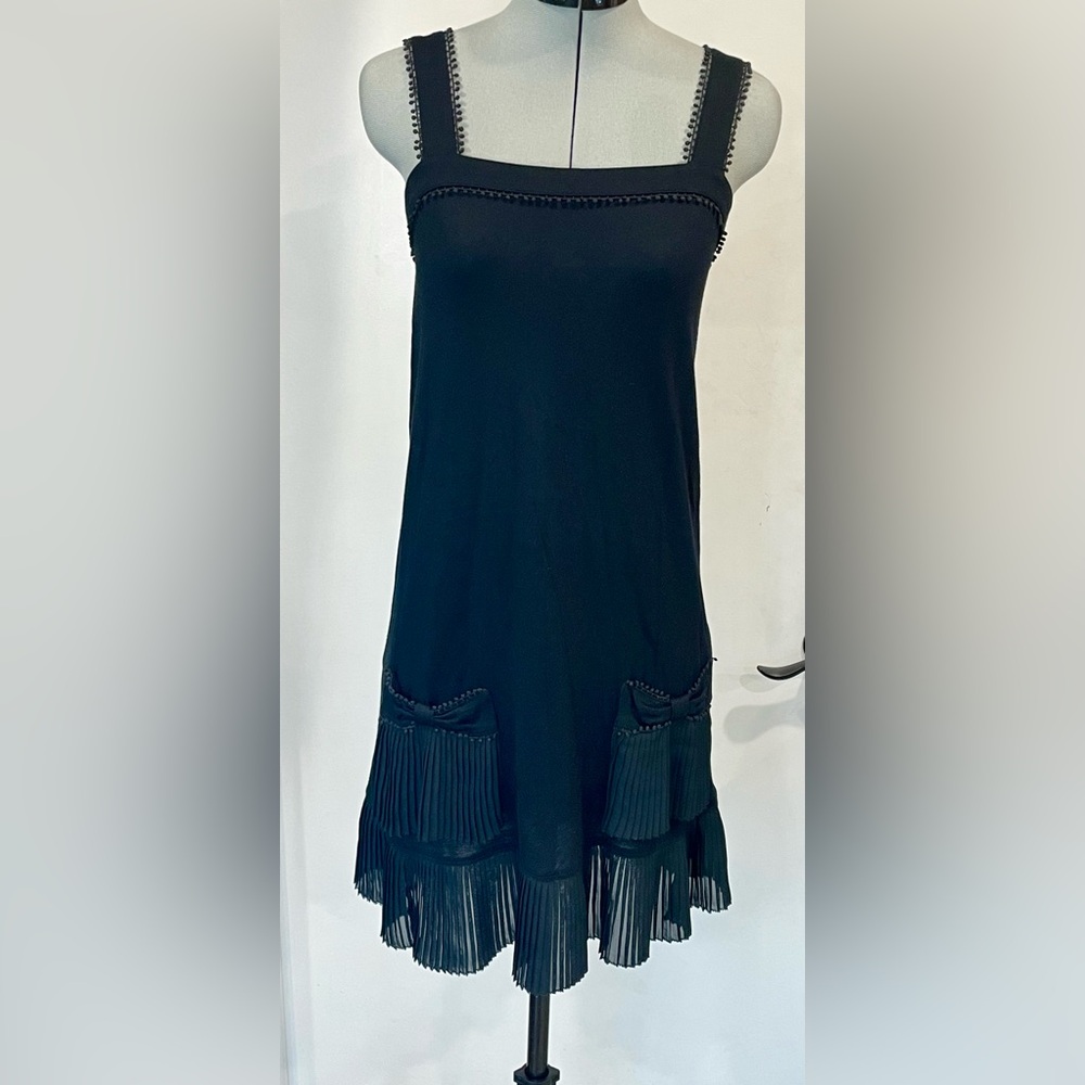 Juicy Couture Modal Dress, front chiffon pockets w/bows, dotted trim, P